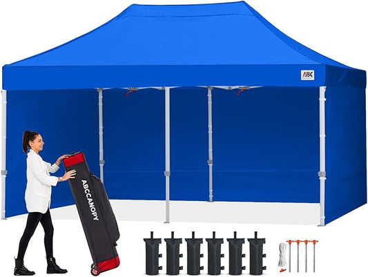 ABCCANOPY Easy Pop Up Canopy Tent with Sidewalls 10X20 Commercial -Series,Royal Blue