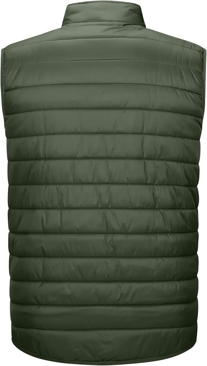 33,000ft Men's Lightweight Packable Insulated Puffer Vest Outerwear, Warm Winter Sleeveless Jacket for Golf Running