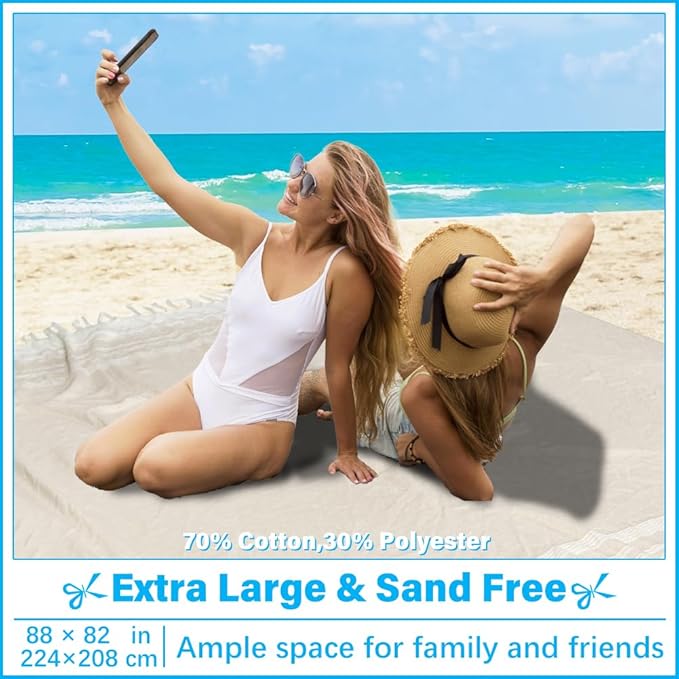 Oversized Turkish Beach Towel Blanket XXL Cotton Sandproof Towels Boho Woven Extra Large Big Sand Free Giant Throw Blankets Huge Quilt XL Picnic Camping Necessities Cloud for Adult Gifts