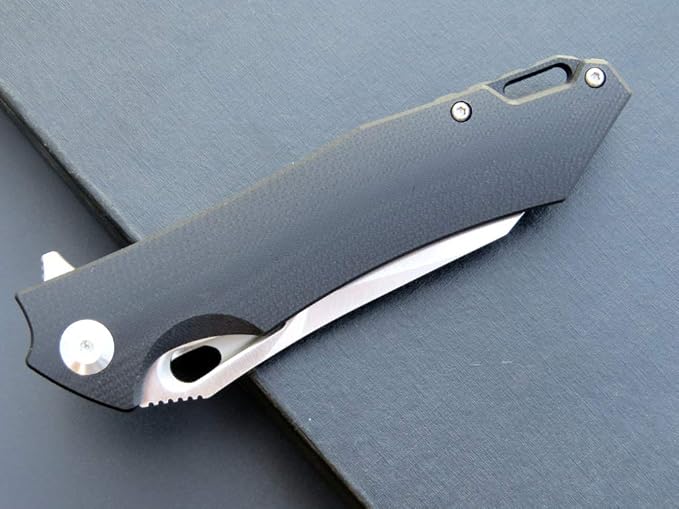 Eafengrow EF934 Pocket Knife D2 Steel Blade Folding Knife G10 Handle Liner Lock Camping Survival Tool Knives for Outdoor Camping Survival Hiking(black)