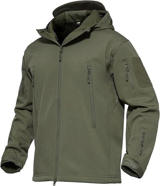 MAGCOMSEN Men's Tactical Jacket 7 Pockets Performance Fleece Lined Water Resistant Ski Snow Soft Shell Winter Coats