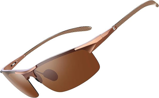 BIRCEN Polarized Carbon-Fiber Sunglasses for Men: Ultralight UV Protection Sun Glasses for Outdoor Sports Fishing Golf Hiking