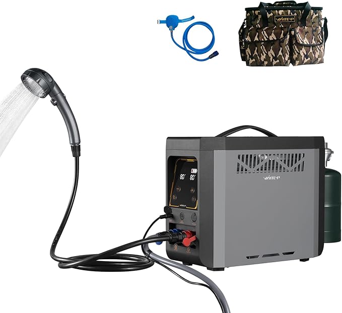 GPT3U Portable Propane Water Heater – Instant Hot Water, Constant Temperature Control, Rechargeable Battery, Safety Protections – Ideal for Camping, Hiking, Beach & Outdoor Adventures