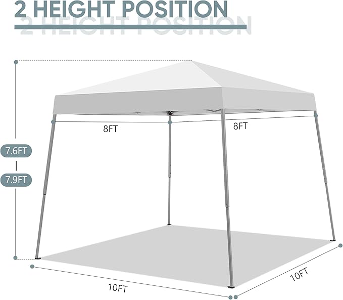 GDY Outdoor 8x10 Ft Pop Up Canopy Tent,Portable Instant Folding Shelter Gazebos, Patio Canopy with Carrying Bag, White.