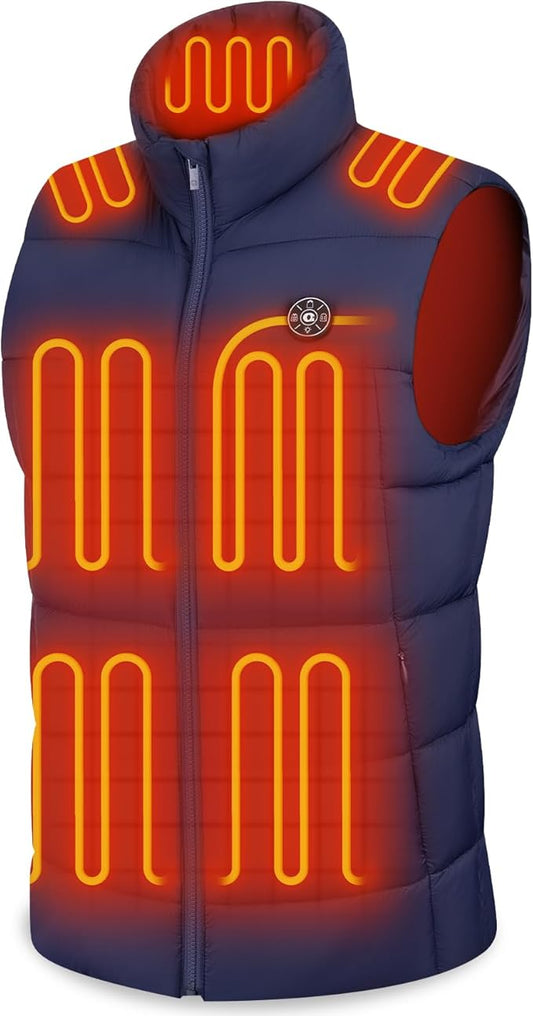 Heated Vest for Men With 16000mAh 7.4V Battery Pack Included, Light Weight 15 Heating Zone Electric Heating Vest