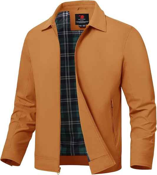 TBMPOY Men's Lightweight Jackets Casual Windbreaker Stylish Light Fall Spring Golf Work Dress Business