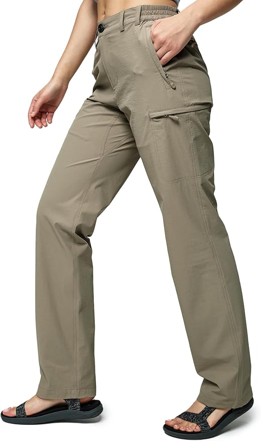 MIER Women's Quick Dry Cargo Pants Lightweight Tactical Hiking Pants with 6 Pockets, Stretchy and Water-Resistant