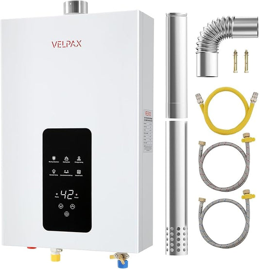 Natural Gas Tankless Water Heater, 4.21GPM 16L Indoor,Instant Hot Natural Gas Water Heater with Fahrenheit Digital Display,Multi-Protection