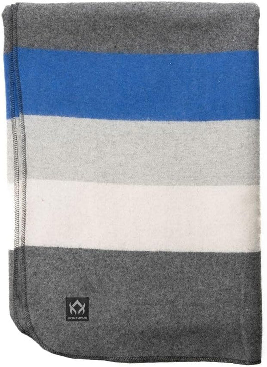 Arcturus Military Wool Blanket - Warm, Thick, Washable - Great for Outdoors, Camping, Stadium Blanket, Picnics, Travel - Car & Bushcraft Survival Kits, Large 64in x 88in 4.5 lb