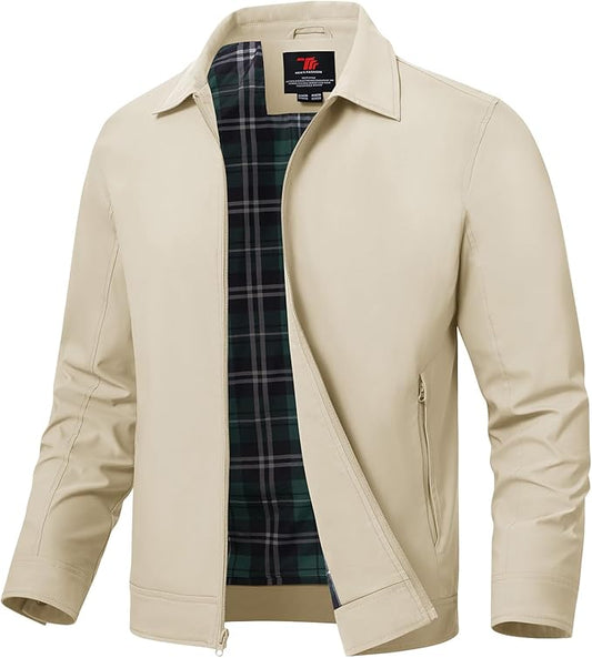 TBMPOY Men's Lightweight Jackets Casual Windbreaker Stylish Light Fall Spring Golf Work Dress Business