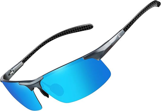 BIRCEN Polarized Carbon-Fiber Sunglasses for Men: Ultralight UV Protection Sun Glasses for Outdoor Sports Fishing Golf Hiking