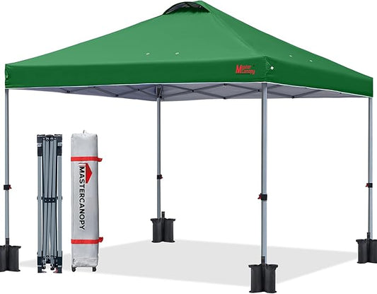MASTERCANOPY Durable Pop-up Canopy Tent with Roller Bag (8x8, Forest Green)