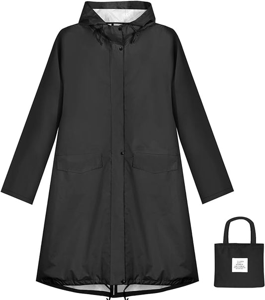 ANYOO Waterproof Rain Poncho Lightweight Reusable Hiking Hooded Coat Jacket for Outdoor Activities