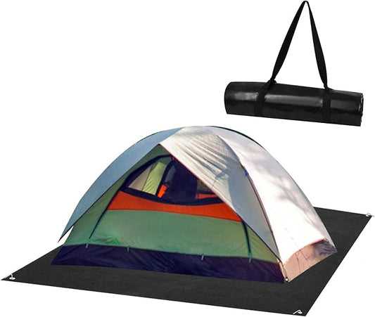Camping Tent Carpet Mat, Large Picnic Blanket Waterproof Outdoor Camping Rugs Keeps You Warm & Dry Felt Tents Floor Mat with Storage Strap and Stakes for Hiking Lawn Inside Outside Tents, 6.2 X 5 Ft