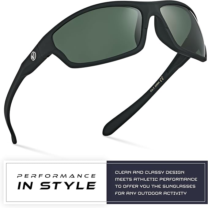 Nitrogen Polarized Wrap Around Sport Sunglasses for Men Women UV400 Driving Fishing Running Sun Glasses