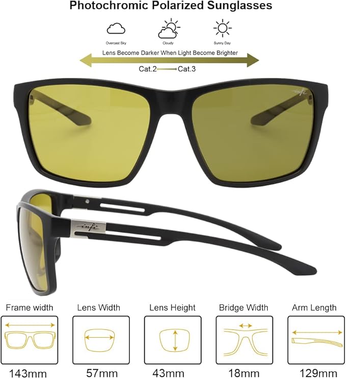 INFI Fishing Polarized Sunglasses for Men Driving Running Golf Sports Glasses Square UV Protection Designer Style Unisex