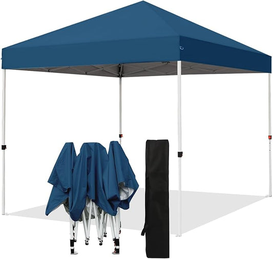 Northroad 8X8 FT Pop Up Canopy, Outdoor Instant Canopy Tent Slant Legs with Carrying Bag, Portable Gazebo Shelter for Wedding Party,Commercial Event,Patio,Garden,Beach -Lake Blue