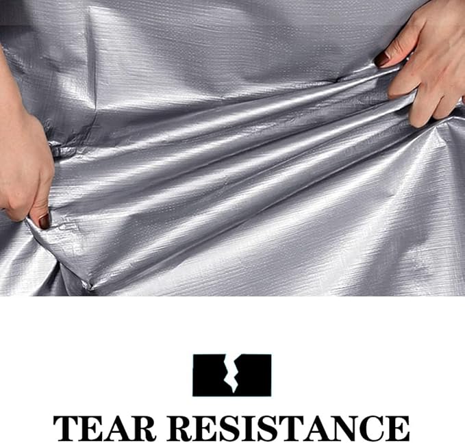 Tarp Heavy Duty Waterproof 9x16ft,TEZONG Silver Tarp 12Mil Plastic Tarpaulin Outdoor Tarp Cover for Emergency Rain,Patio Furniture,Wood,Roof,Camping,Car,Pool