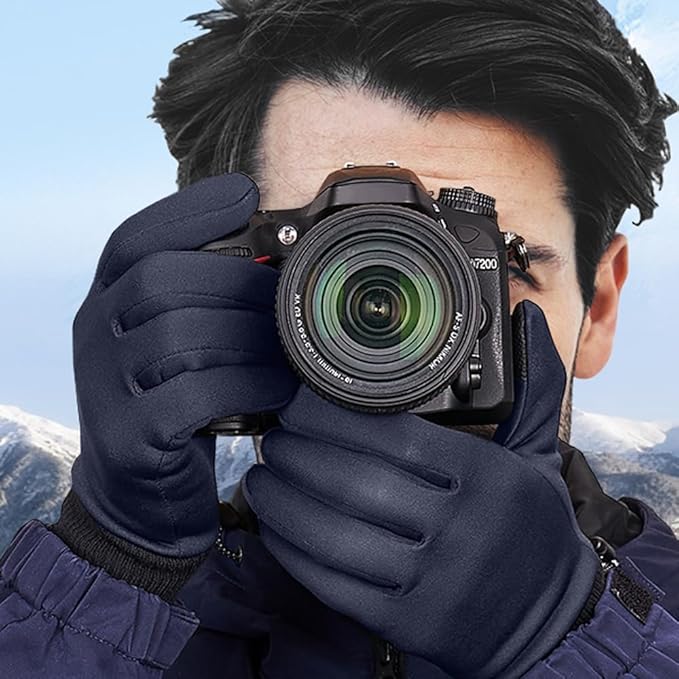 Winter Waterproof Gloves for Women: Water Proof Touch Screen Gloves for Men Running Hiking, Cold Weather Touchscreen Gloves for Phone Texting, Warm Snow Water Resistant Thermal Gloves Black