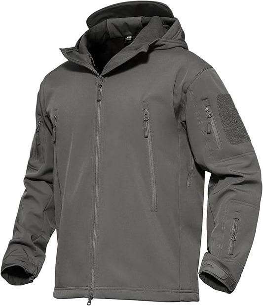 MAGCOMSEN Men's Tactical Jacket 7 Pockets Performance Fleece Lined Water Resistant Ski Snow Soft Shell Winter Coats