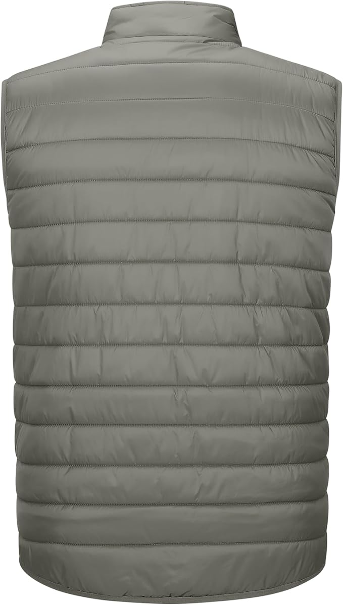 33,000ft Men's Lightweight Packable Insulated Puffer Vest Outerwear, Warm Winter Sleeveless Jacket for Golf Running
