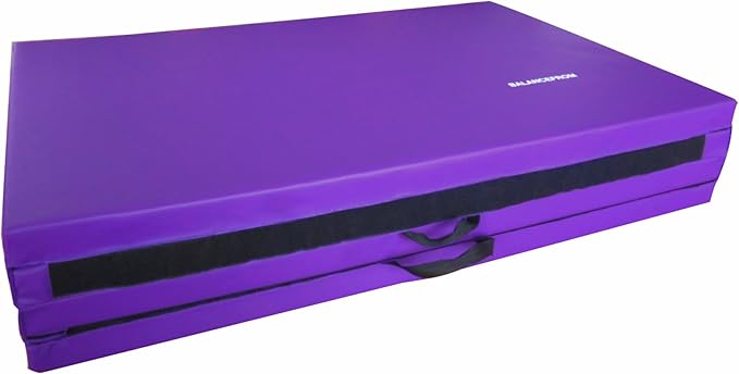 Folding Exercise Gymnastics Mat 10'x4'x2" Gym Workout Mat with Carrying Handles High-Density Anti-Tear Portable Fitness Aerobics Mats for Home Gym Yoga Pilates Tumbling MMA Core Training, Multiple Colors