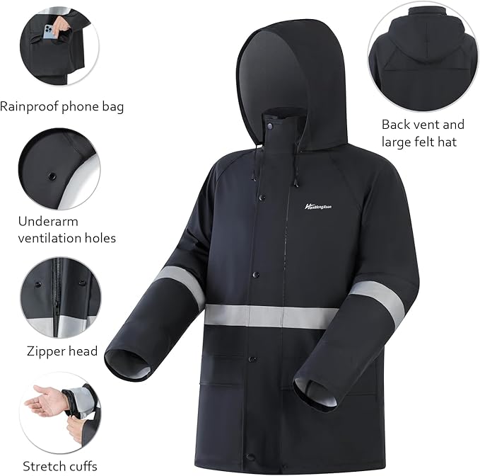 Rain Suits for Men Waterproof Heavy Duty Rain Gear Women Jacket Coat with Pants