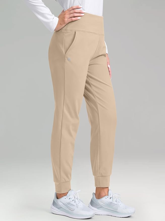 G Gradual Women's Fleece Lined Joggers High Waisted Water Resistant Thermal Hiking Pants Cold Weather Sweatpants with Pockets