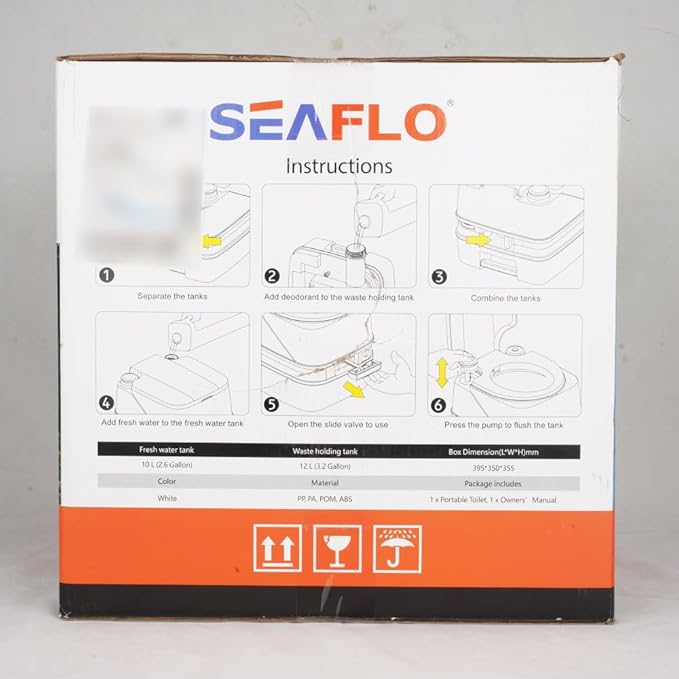 SEAFLO 3.2 Gallon (12L) Premium Portable Travel Toilet