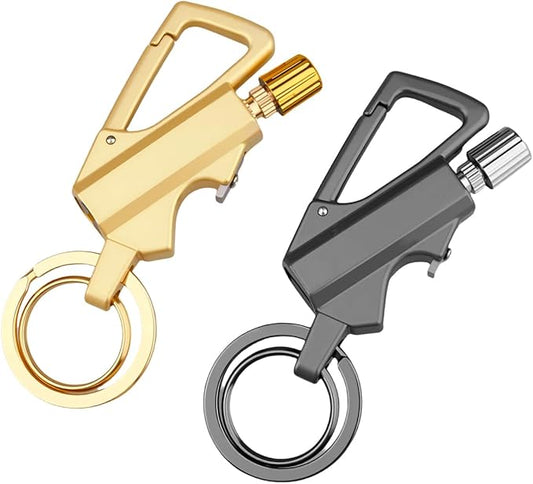 2 Pack Permanent Match Keychain Lighter, Metal Infinity Lighter, Forever Lighters with Bottle Opener, Waterproof Match, EDC Emergency Matchstick, Survival Flint Fire Starter (Fuel Not Included)