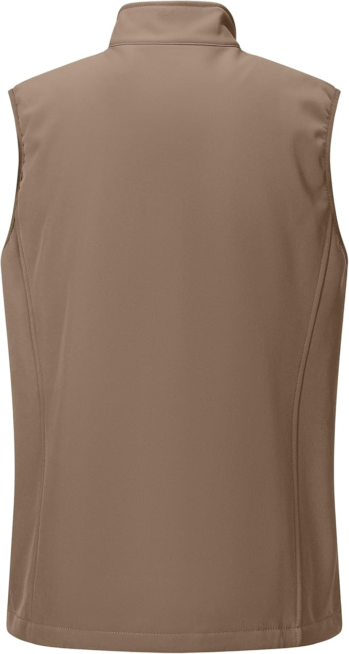 Outdoor Ventures Men's Running Vest Outerwear, Lightweight Windproof Fleece-Lined Softshell Sleeveless Jacket for Golf