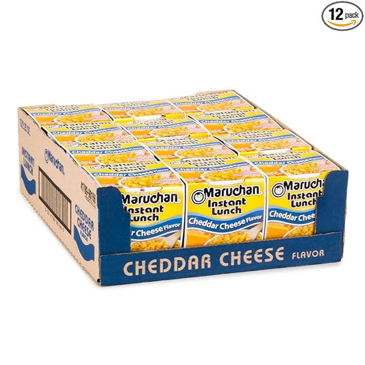 Maruchan Instant Lunch Cheddar Cheese, Ramen Noodle Soup, Microwaveable Meal, 2.25 Oz, 12 Count