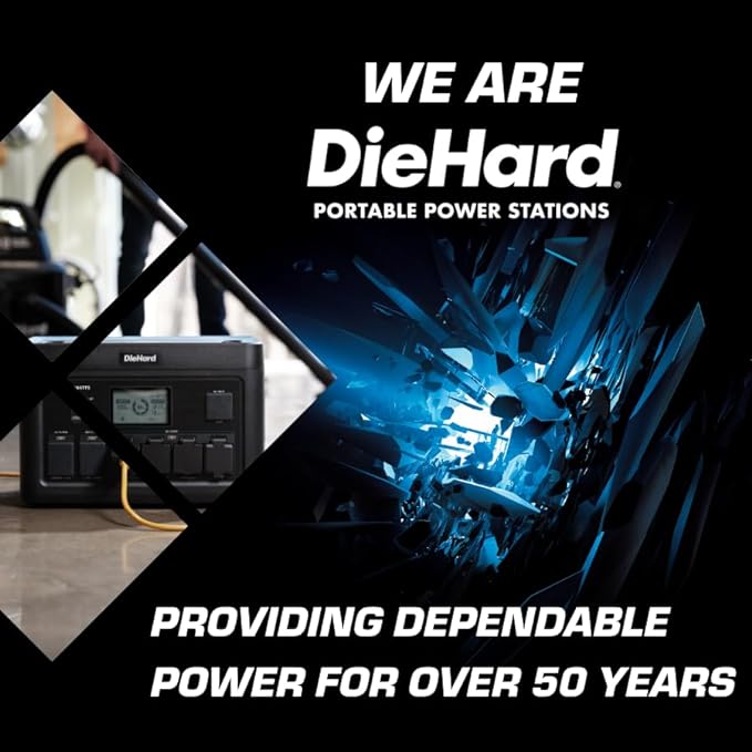 DieHard Portable Power Station 1000-Watt (2000-Watt Peak) - Quiet, Lightweight Solution for Home Backup, Weather Emergencies, Outdoor Recreation, Jobsite (200-Watt Solar Panel)