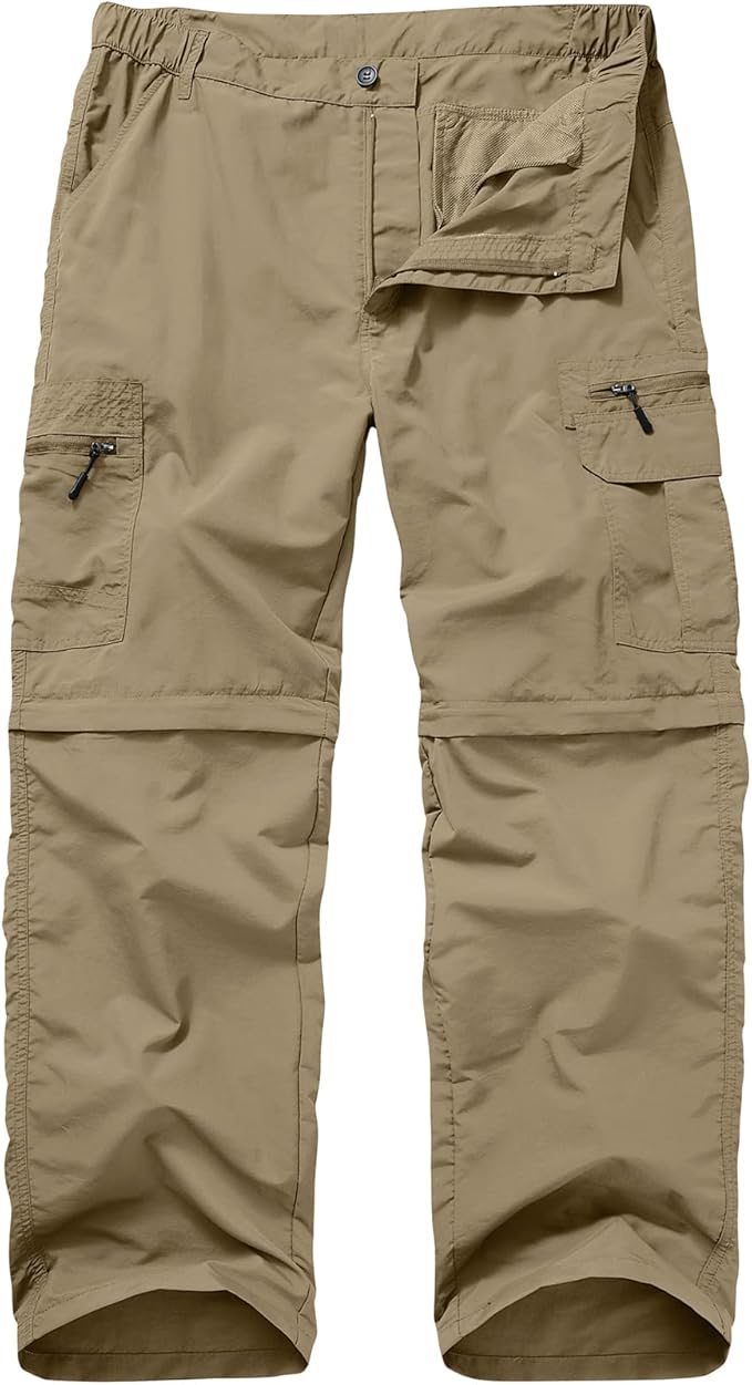 Fishing Hiking Pants for Men, Waterproof Convertible Quick Dry Pants for Wading, Lightweight Breathable