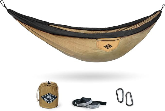 Suparpine I Hammock for Camping with Straps Included (Sand, Single)