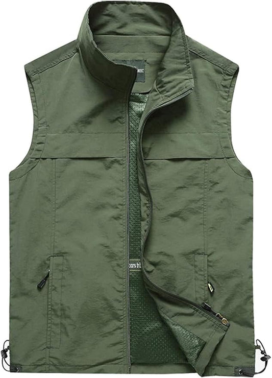 Gihuo Men's Lightweight Quick Dry Outdoor Multi Pockets Fishing Vest