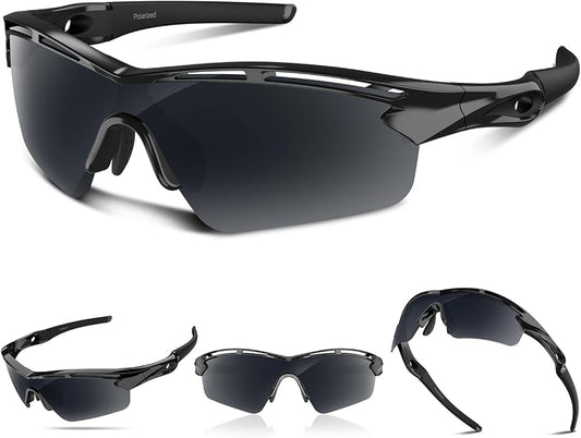 Rosemal Sports Sunglasses Polarized Cycling Sunglasses Running Driving Fishing Hiking for Men Women UV400 TAC TR90