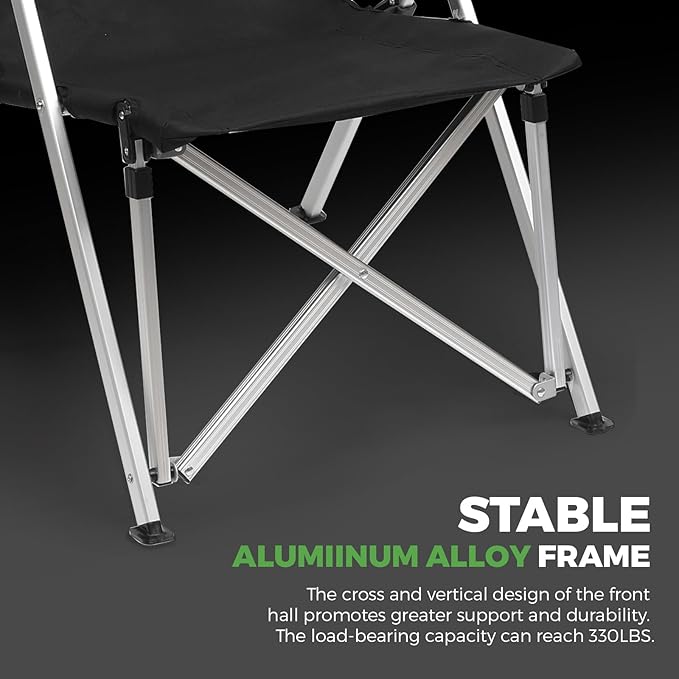 Folding Camping Chair Portable Chairs for Adults Adjustable High Back Outdoor Comfortable Chair with Storage Bag