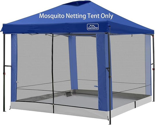 Canopy Universal Mosquito Netting Tent, Converts 10'x10' Canopy Gazebo into Camping Inner Tent, Screen House with Full PE Floors for Patio, Outdoor, Garden（TOP & Frame NOT Included） Navy Blue