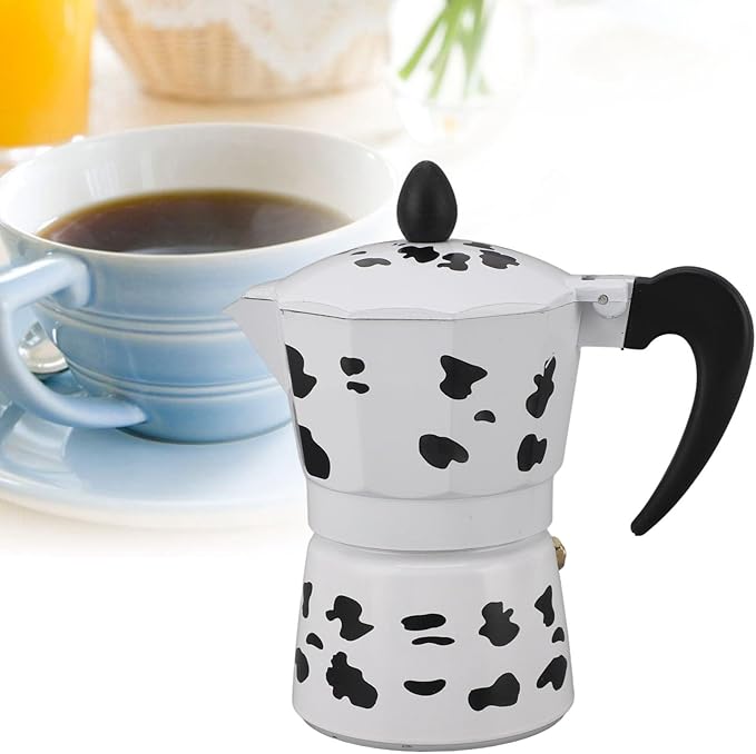 Coffee Pot,Coffee Pot Household Hand Pour Kettle Concentrated Milk Cow Color with Italy Aluminium for Kettle Boil for Home Cafe Outdoor Activities Camping Travel (3 Cups 150ML)