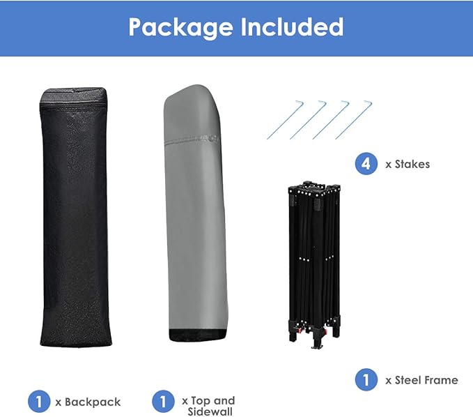 Tangkula 7x7 Ft Pop Up Canopy, Slant Leg Outdoor Tent with Carry Bag & 4 Stakes, Compact Portable for Hiking Camping Fishing & Picnic (7'x7' Base, 6'x6' Top)