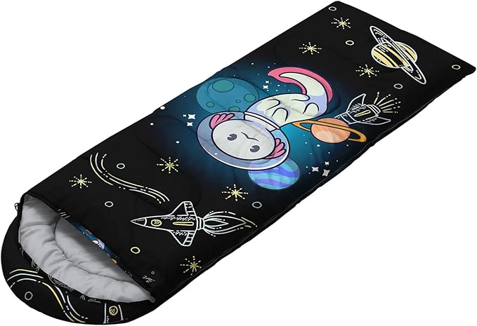 HOSIMA Cartoon Axolotl Sleeping Bags for Kids 10-12,Blue Cartoon Kids Sleeping Bags for Girls Boys,Compact Sleeping Bag for Camping Essentials and Hiking.