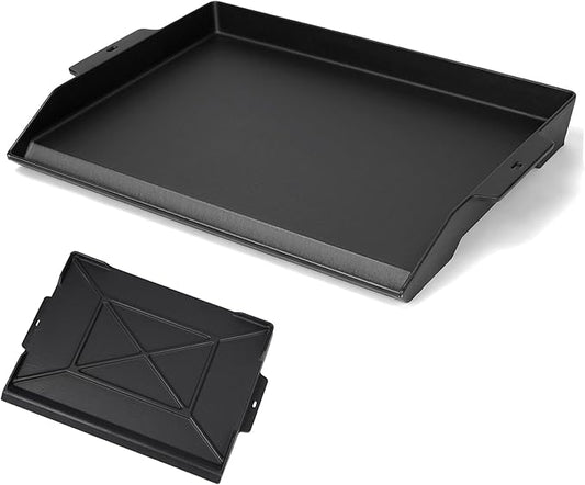 Universal Cast Iron Cooking Griddle 23" x 16", Nonstick cast iron Griddle Flat Top for Camp Chef 16'' stoves, Grill Plate with deep grease groove for Gas Grills and 4-5 Burner Range Oven