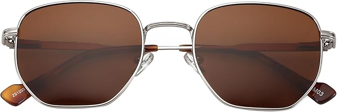 ZENOTTIC Hexagon Polarized Retro Sunglasses for Men Women-Vintage Metal Frame Design UV Protection Trendy Fashion Shades