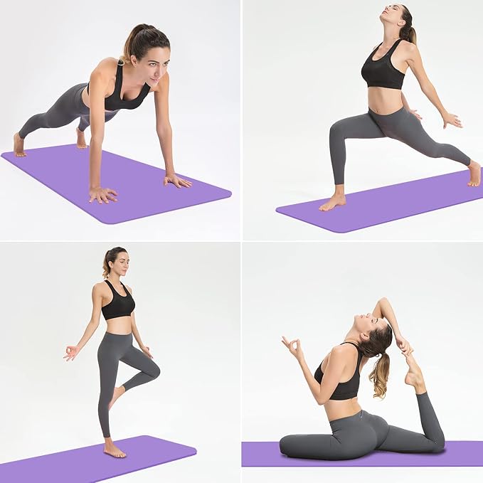 Hatha Yoga Thick TPE Yoga Mat 72"x 27"x1/3 inch Non Slip Eco Friendly Exercise Mat for Yoga Pilates & Floor Workouts