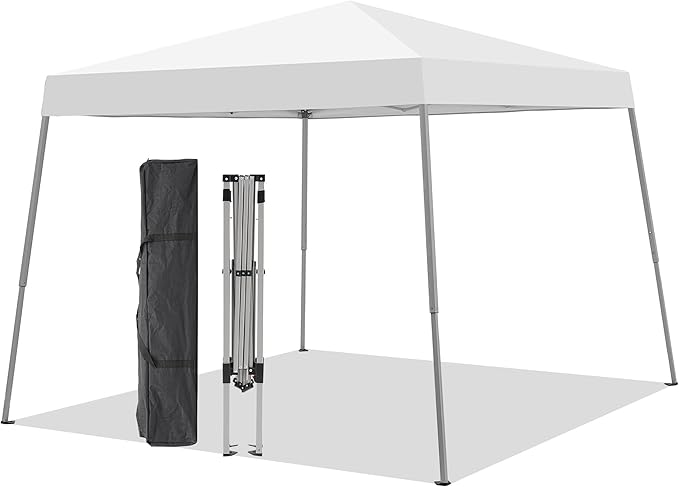 GDY Outdoor 8x10 Ft Pop Up Canopy Tent,Portable Instant Folding Shelter Gazebos, Patio Canopy with Carrying Bag, White.