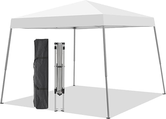 GDY Outdoor 8x10 Ft Pop Up Canopy Tent,Portable Instant Folding Shelter Gazebos, Patio Canopy with Carrying Bag, White.