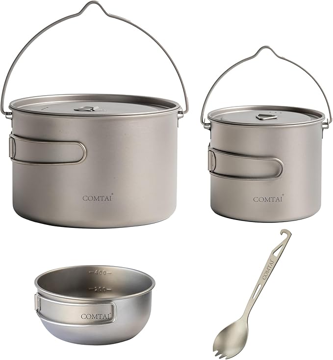 Titanium Camping Cookware Set 2800mL and 1100mL