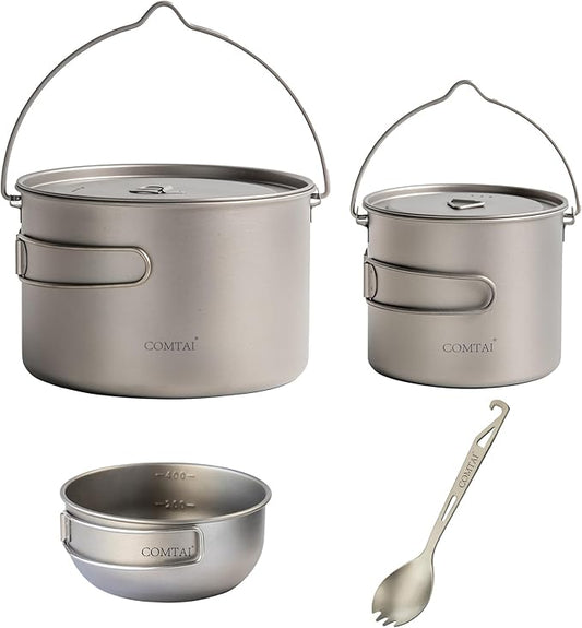 Titanium Camping Cookware Set 2800mL and 1100mL