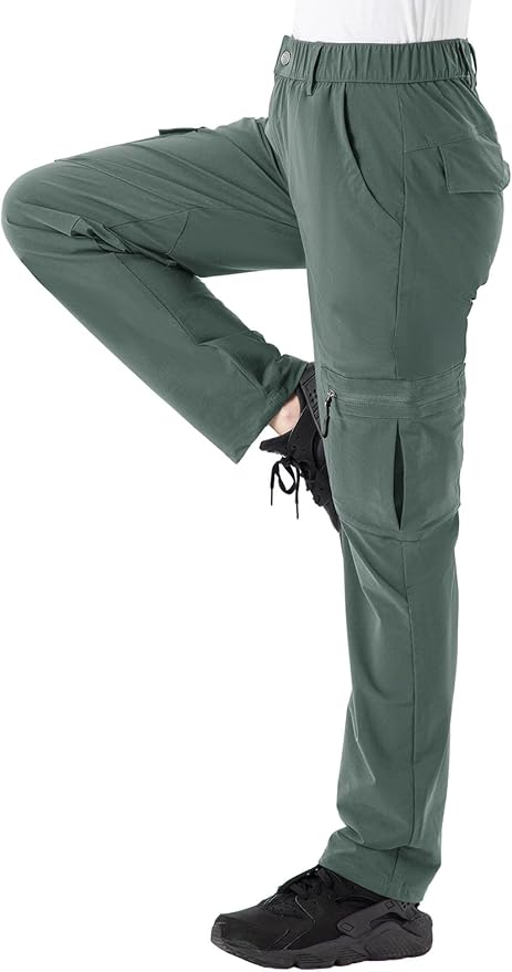 Rdruko Women's Hiking Cargo Pants Water-Resistant Quick Dry UPF 50+ Travel Camping Work Pants Zipper Pockets
